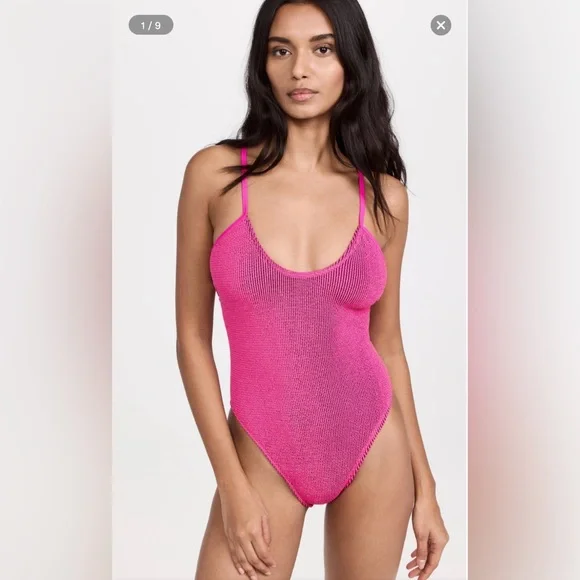 3/$30 NWT Good American Always Fits Sculpt One Piece Swimsuit Pink Size 00/0 - Picture 1 of 12